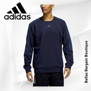 adidas Men's Crewneck Sweatshirt Blue 3 Stripes NWT